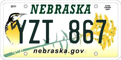 NE license plate YZT867
