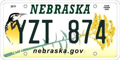 NE license plate YZT874