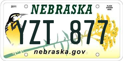 NE license plate YZT877