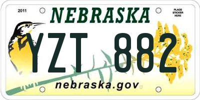 NE license plate YZT882