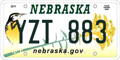 NE license plate YZT883