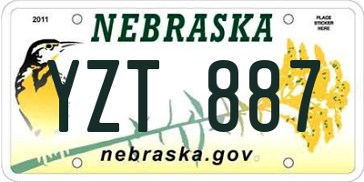 NE license plate YZT887