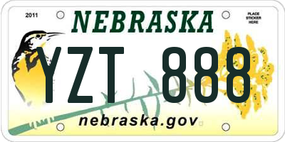NE license plate YZT888