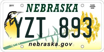NE license plate YZT893