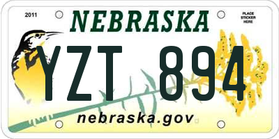 NE license plate YZT894