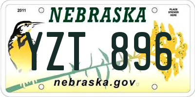 NE license plate YZT896