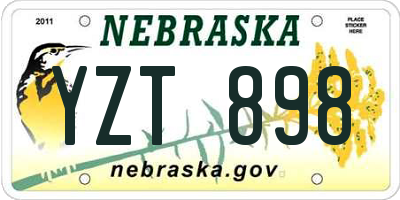NE license plate YZT898