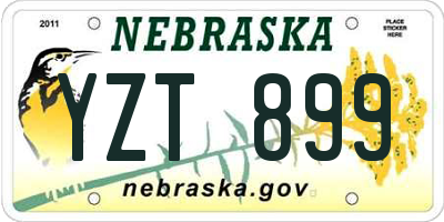 NE license plate YZT899