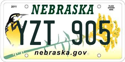 NE license plate YZT905