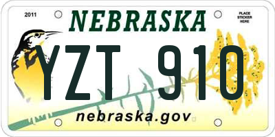 NE license plate YZT910