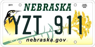 NE license plate YZT911