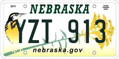 NE license plate YZT913