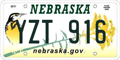 NE license plate YZT916