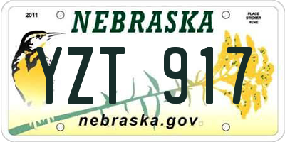 NE license plate YZT917