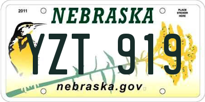 NE license plate YZT919