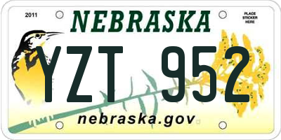 NE license plate YZT952