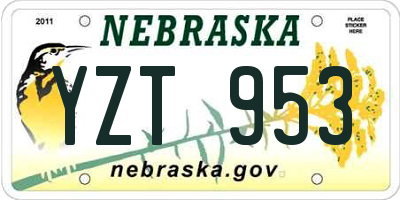 NE license plate YZT953
