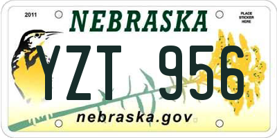 NE license plate YZT956