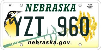 NE license plate YZT960
