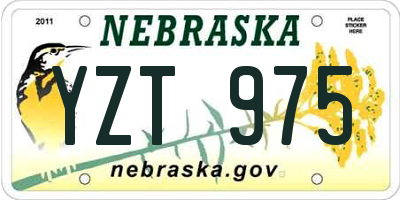 NE license plate YZT975