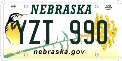 NE license plate YZT990