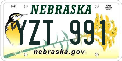 NE license plate YZT991