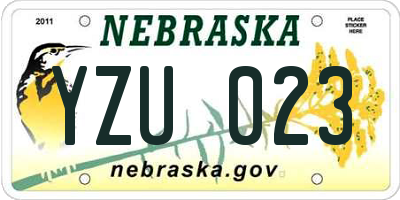 NE license plate YZU023