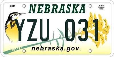 NE license plate YZU031