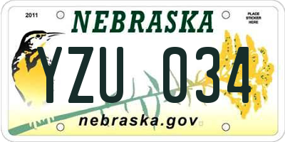NE license plate YZU034