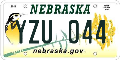 NE license plate YZU044