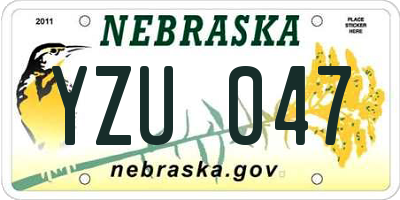 NE license plate YZU047