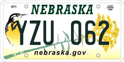 NE license plate YZU062