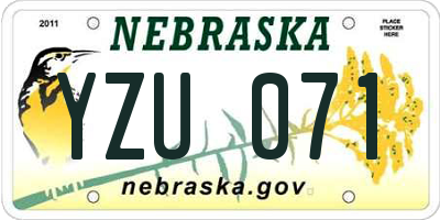 NE license plate YZU071