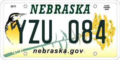 NE license plate YZU084