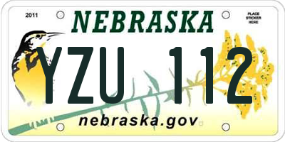 NE license plate YZU112