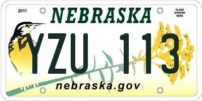 NE license plate YZU113