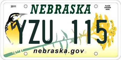 NE license plate YZU115
