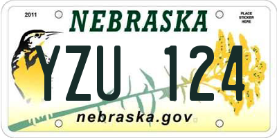 NE license plate YZU124