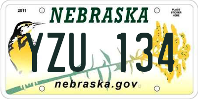 NE license plate YZU134