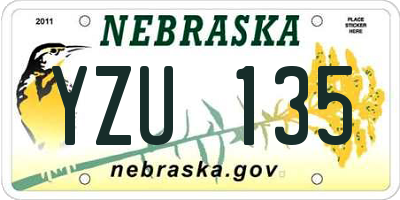 NE license plate YZU135