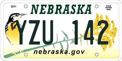 NE license plate YZU142