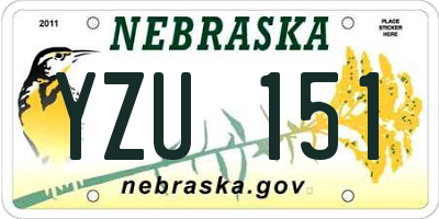 NE license plate YZU151