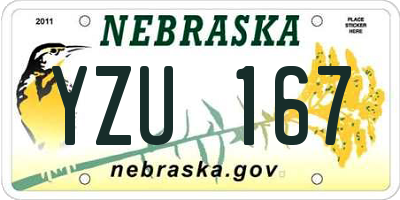 NE license plate YZU167