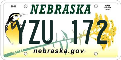 NE license plate YZU172