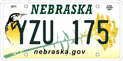 NE license plate YZU175