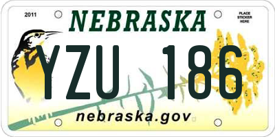 NE license plate YZU186