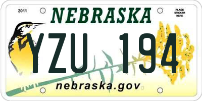 NE license plate YZU194