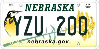NE license plate YZU200