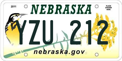 NE license plate YZU212
