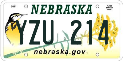 NE license plate YZU214